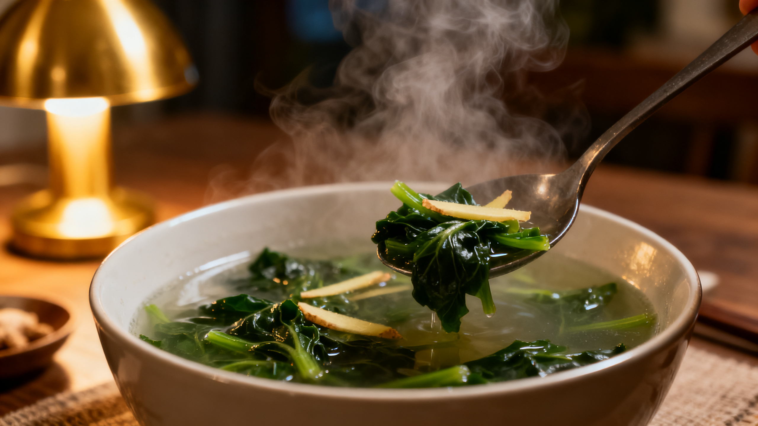 Canh Cải Nấu Gừng Khi Trời Trở Lạnh